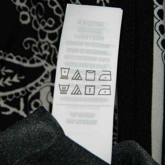 2 for/ $40 Nygard Half Button Up Black Paisley Striped Tunic Size Small - Picture 14 of 16